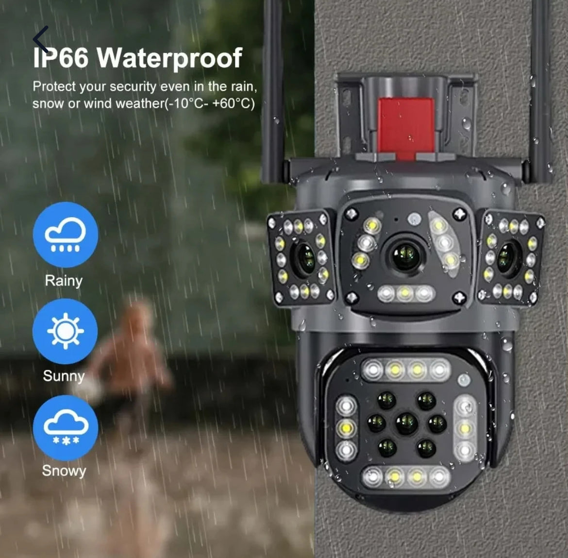 Out door waterproof wirless WiFi hd TRIPLE SECURITY CAMERA